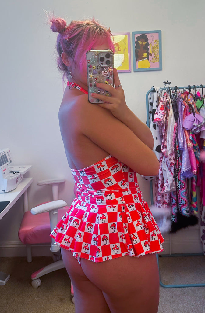 Red Shroomy Micro Skirt
