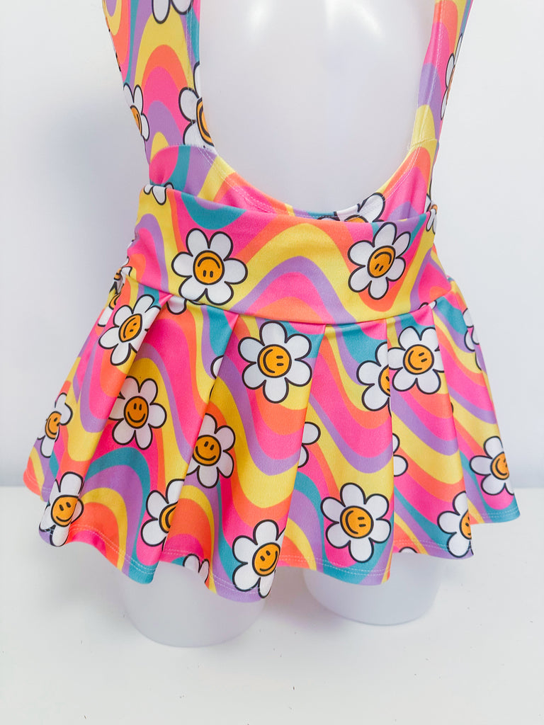 Rainbow Floral Micro Skirt