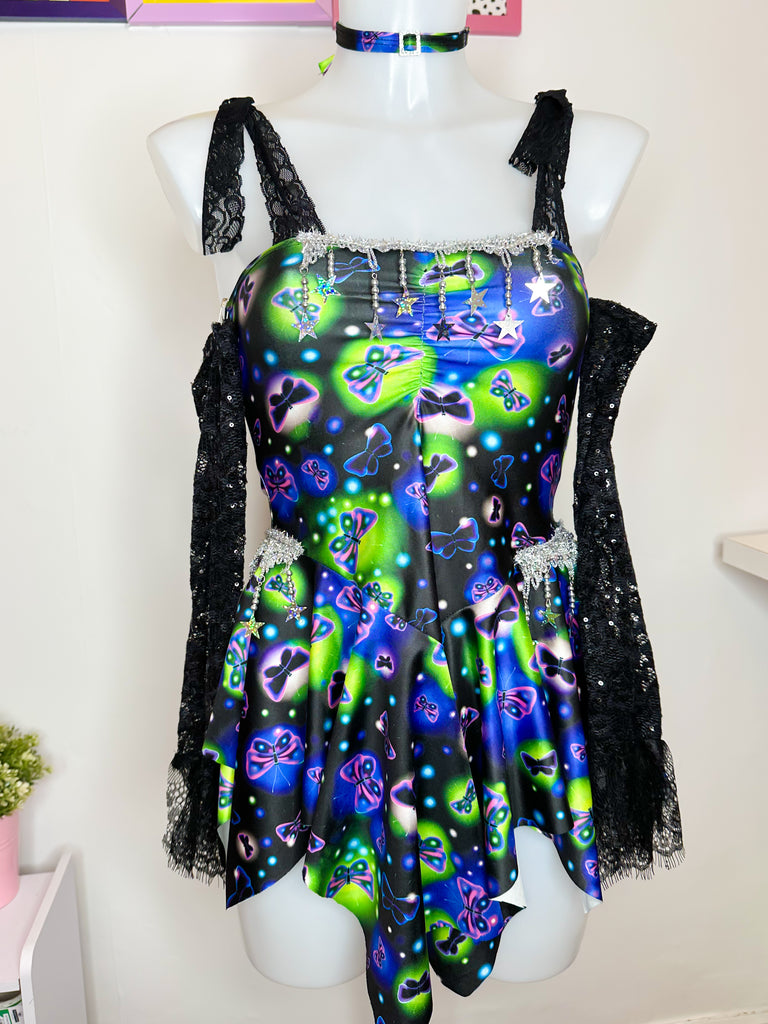 Neon butterfly fairy dress