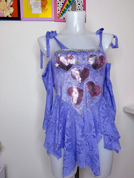 Lilac Heart Sabrina dress