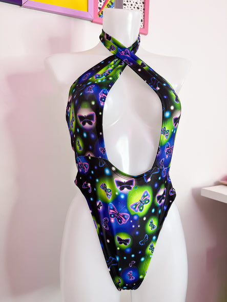 Neon butterfly bodysuit