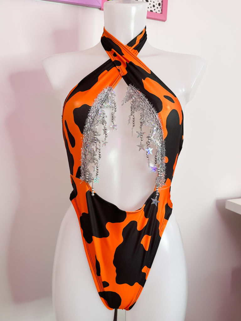 Orange cowgirl bodysuit