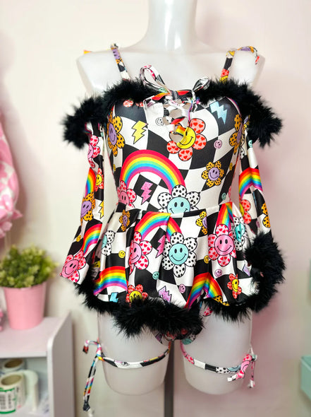 Checkered smiley set size medium